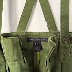 Marc by Marc Jacobs Olive Green Suspender Skirt with Button Details